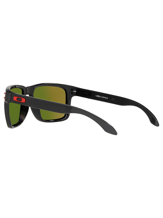 Oakley OO9417 Men's Holbrook XL Prizm Polarised Square Sunglasses, Matte Black/Mirror Orange