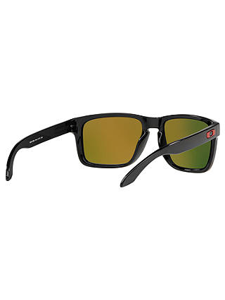Oakley OO9417 Men's Holbrook XL Prizm Polarised Square Sunglasses, Matte Black/Mirror Orange