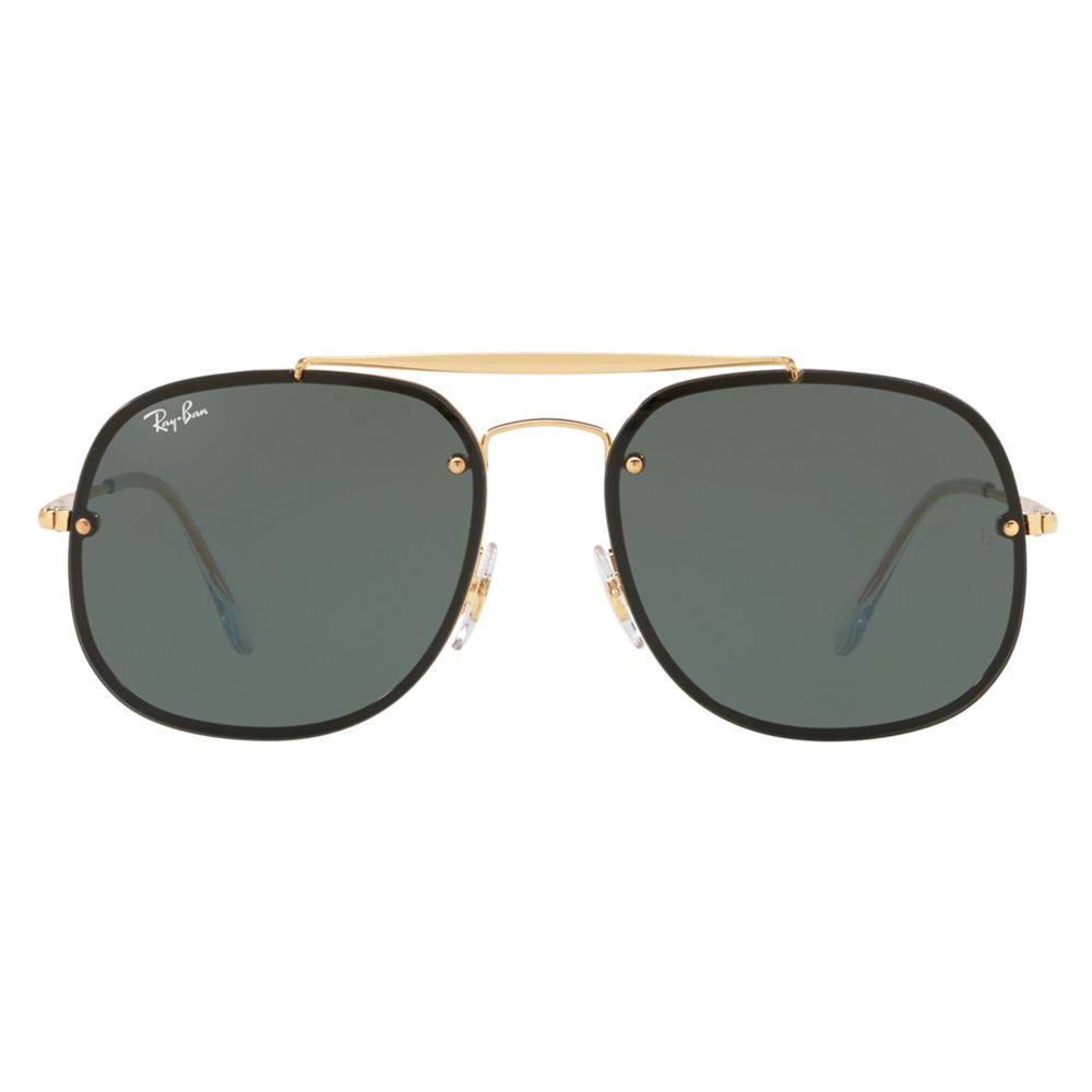 Ray-Ban RB3583 Unisex Square Sunglasses, Gold/Green at John Lewis ...