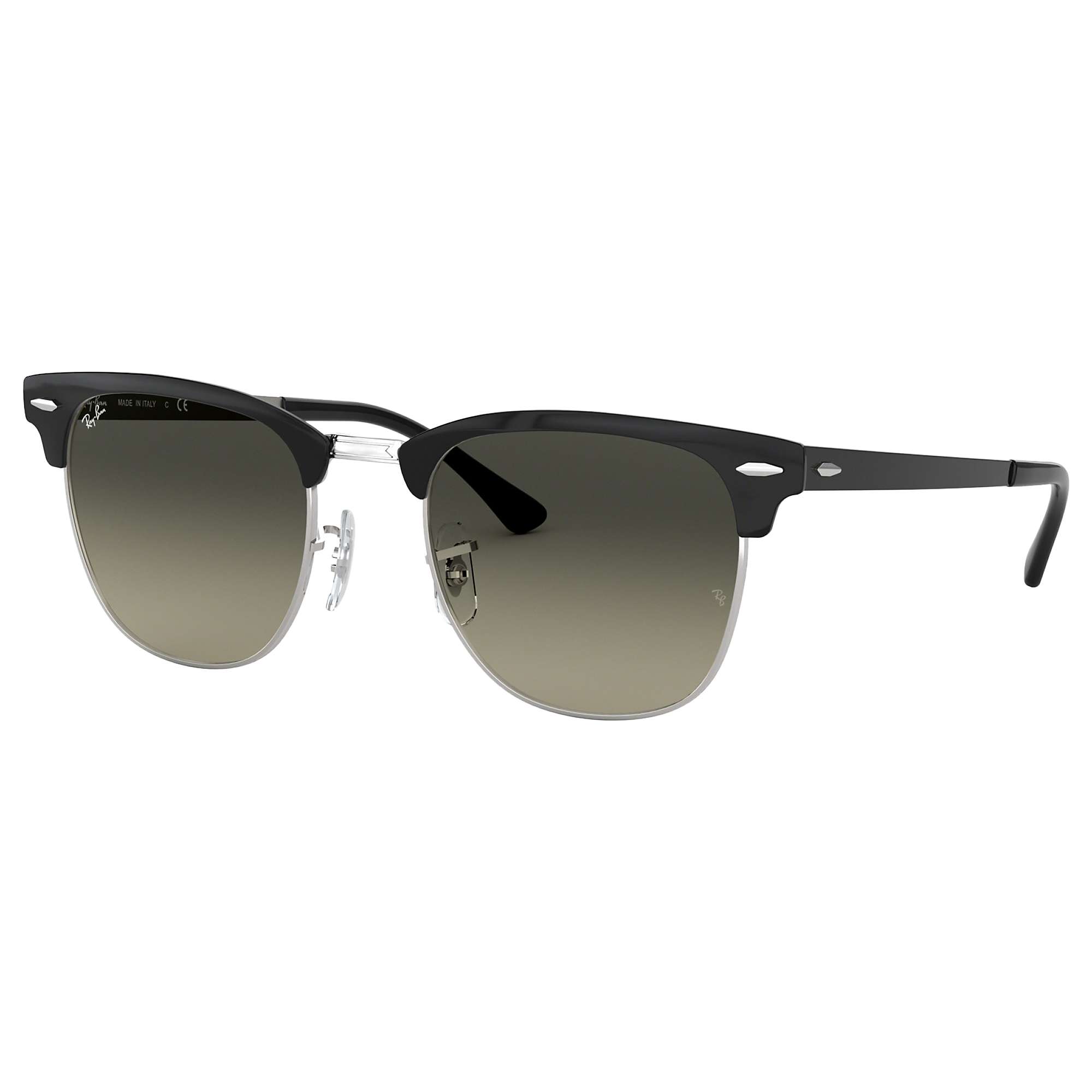 Ray-Ban RB3716 Unisex Square Sunglasses, Black/Green Gradient at John Lewis  & Partners