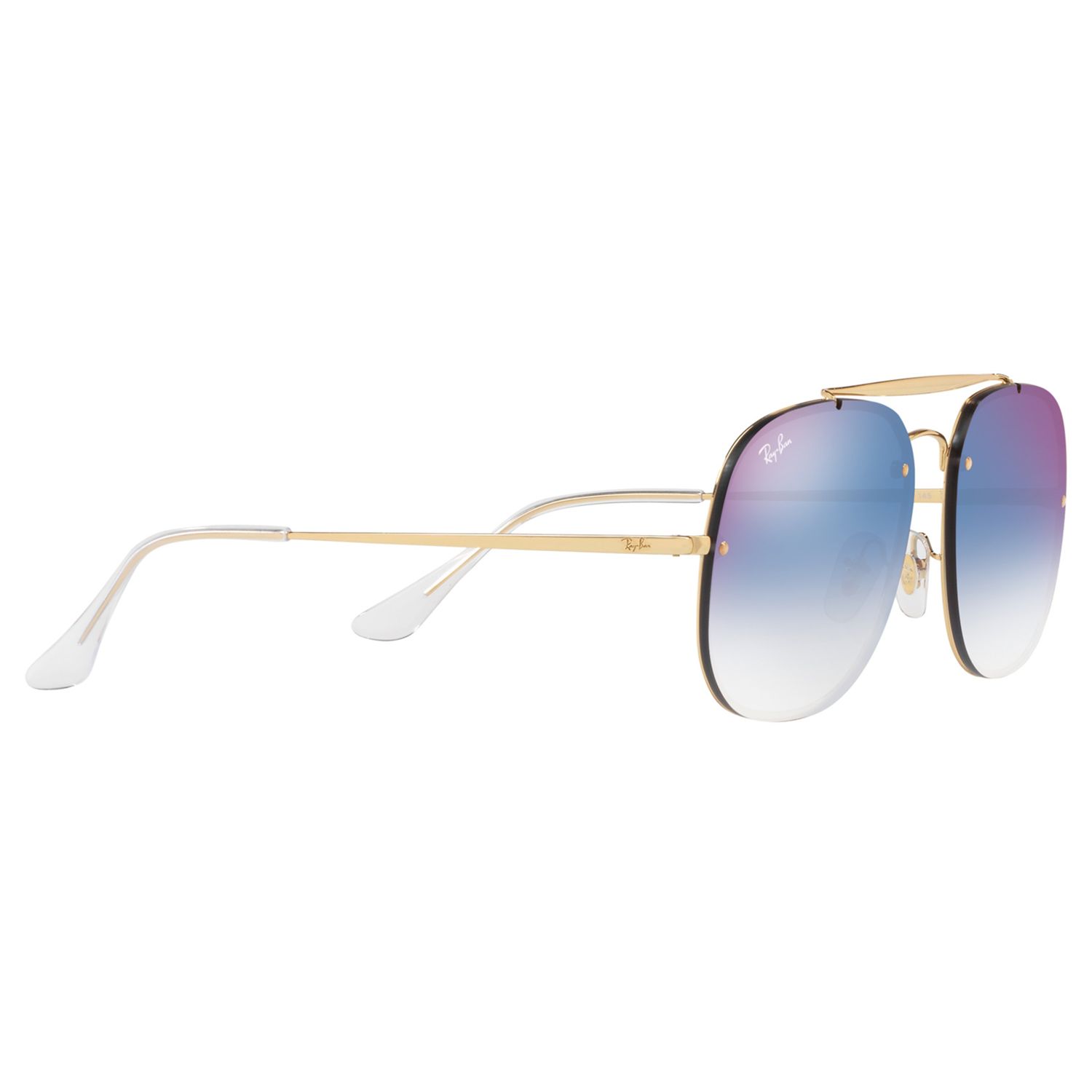Ray-Ban RB3583 Unisex Square Sunglasses, Gold/Blue