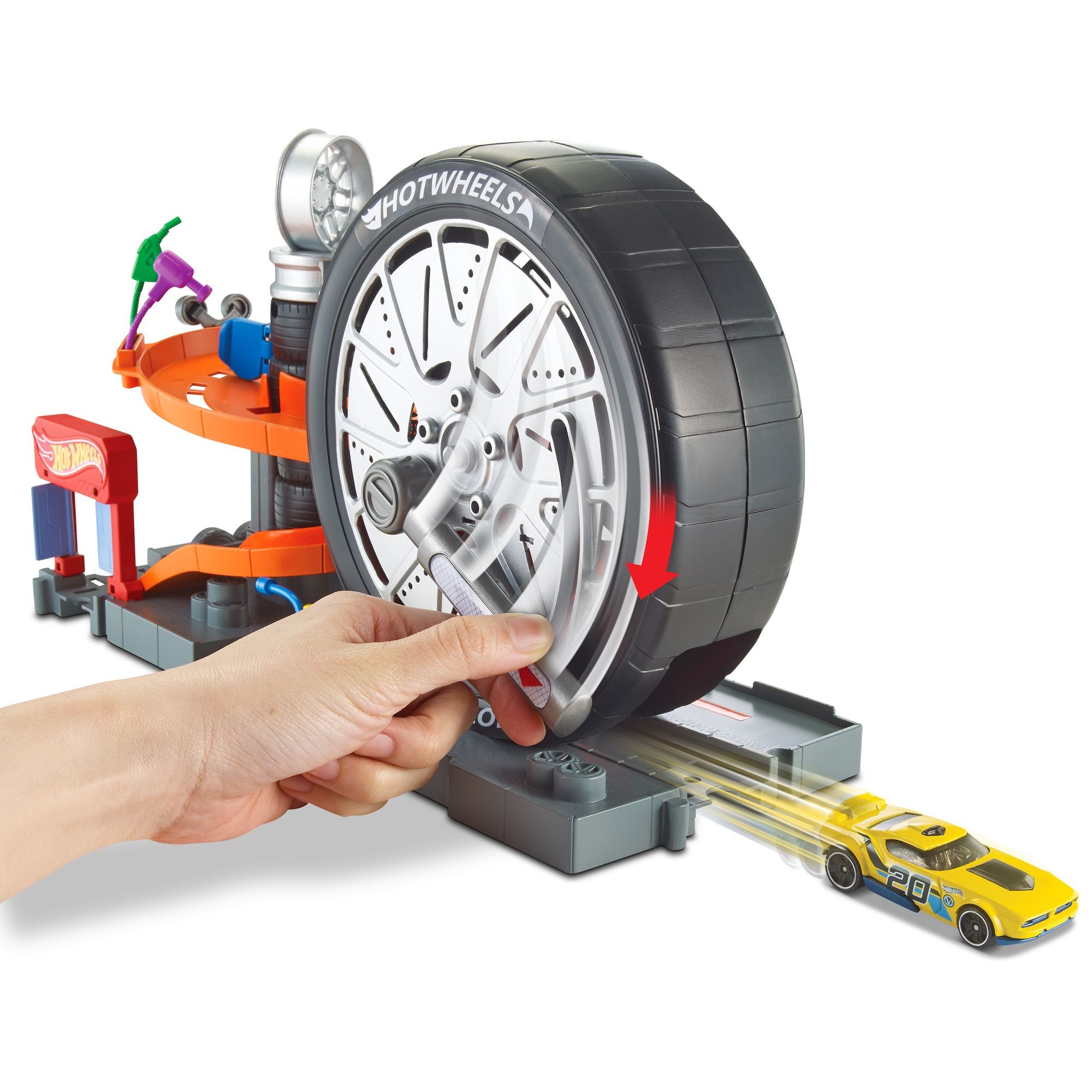 hot wheels city super spin tire shop