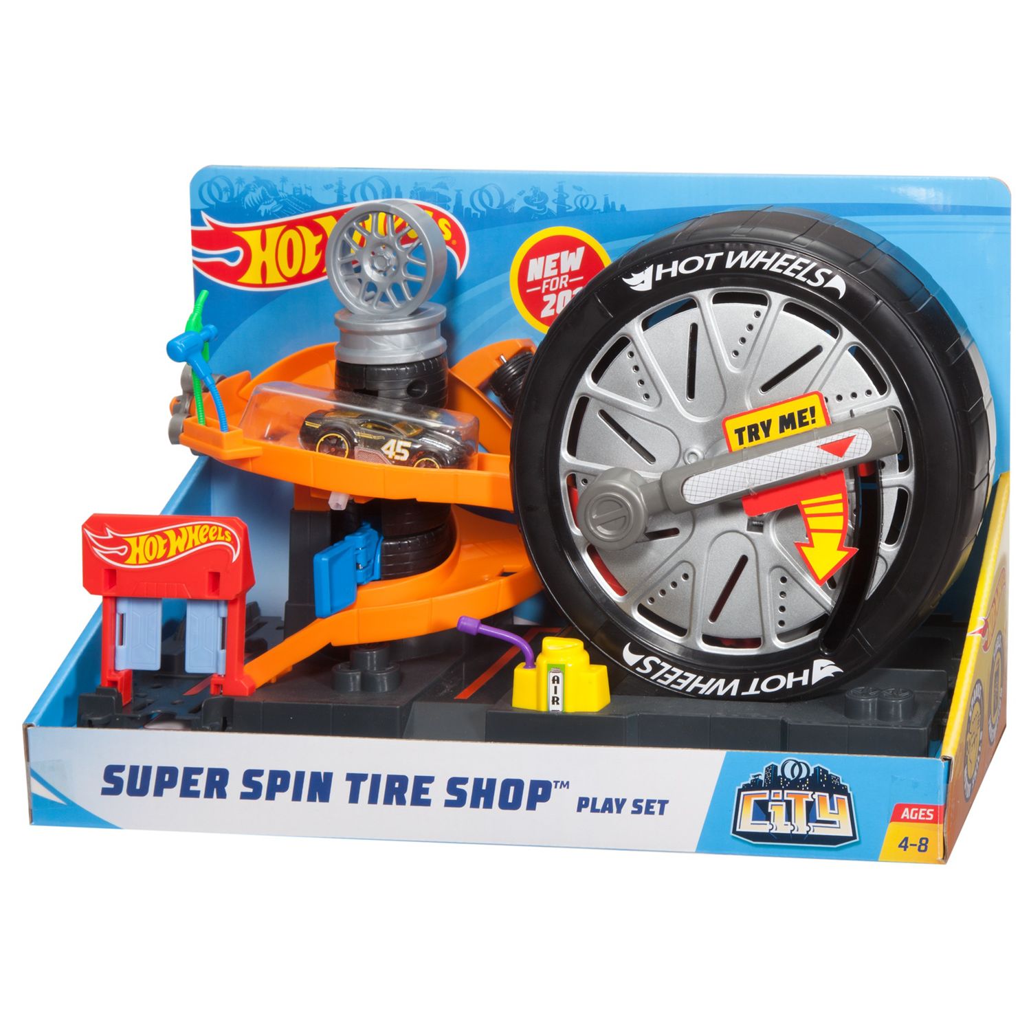 hot wheels city super spin tire shop