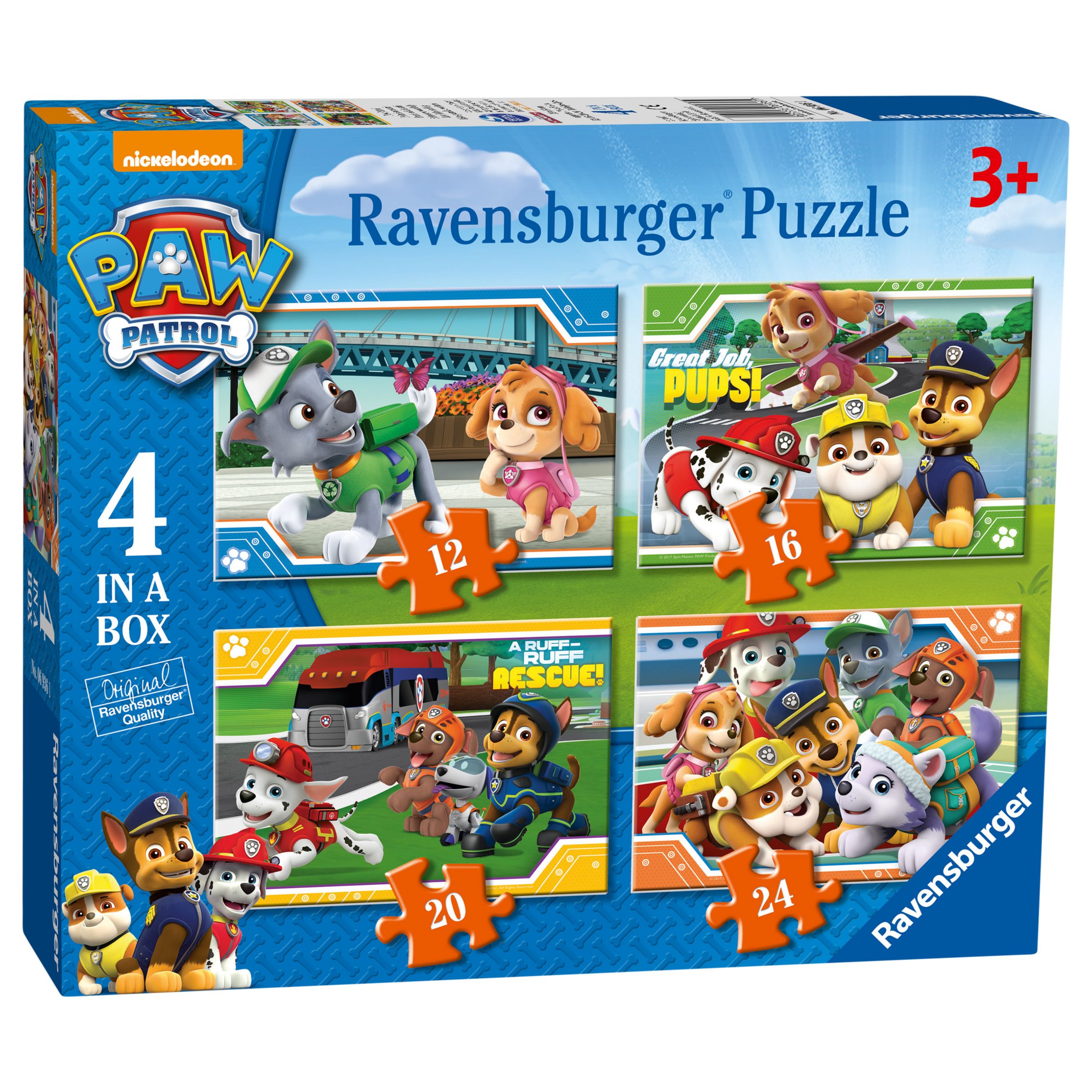 Paw Patrol 4 In a Box Jigsaw Puzzle, 72 Pieces