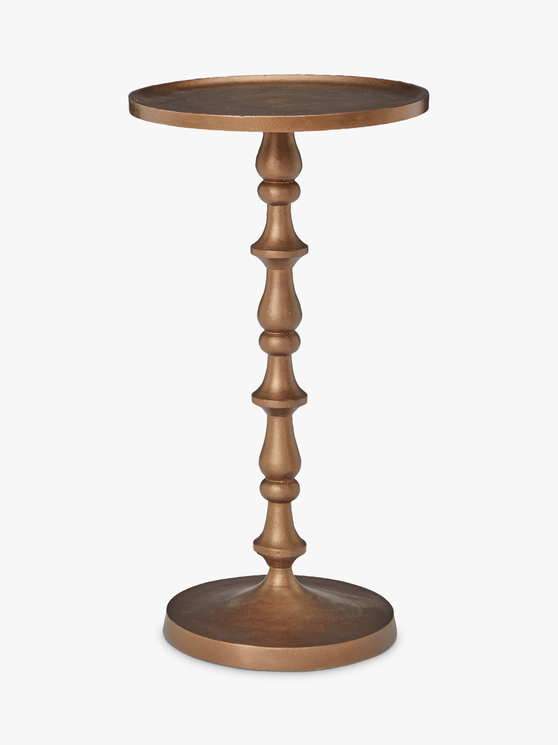 Antique Pedestal Side Table Brass, Pedestal Lamp Table