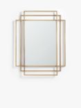 John Lewis Shanghai Wall Mirror, 90 x 70cm, Brass
