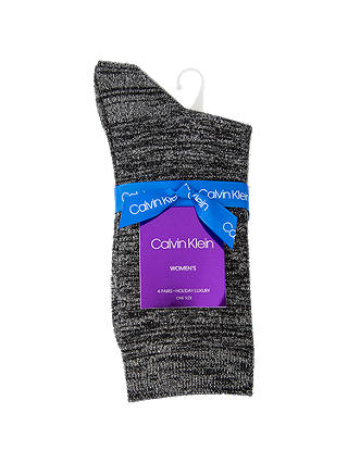 Calvin Klein Holiday Sparkle Gift Wrap Ankle Socks, Pack of 4