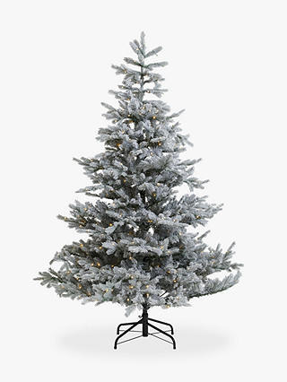 John Lewis & Partners Jet Isla Diamond Frost Pre-lit Christmas Tree, 7ft