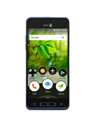 Doro 8035 Smartphone, 5", 4G, SIM Free, Midnight Blue