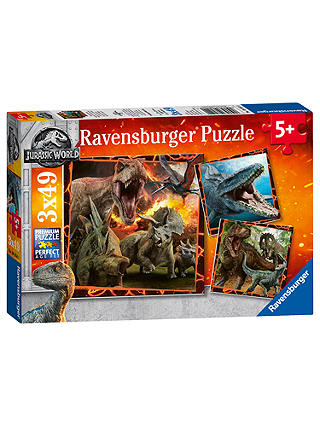 Ravensburger Jurassic World: The Fallen Kingdom Jigsaw Puzzles Set, 3x49 Pieces