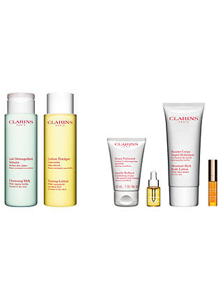 Clarins Toning Lotion and Cleansing Milk - For Normal/Dry Skin with Gift (Bundle)