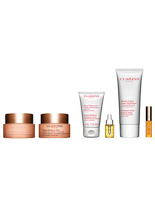 Clarins Extra-Firming Day Cream and Extra-Firming Night Cream - Dry Skin with Gift (Bundle)