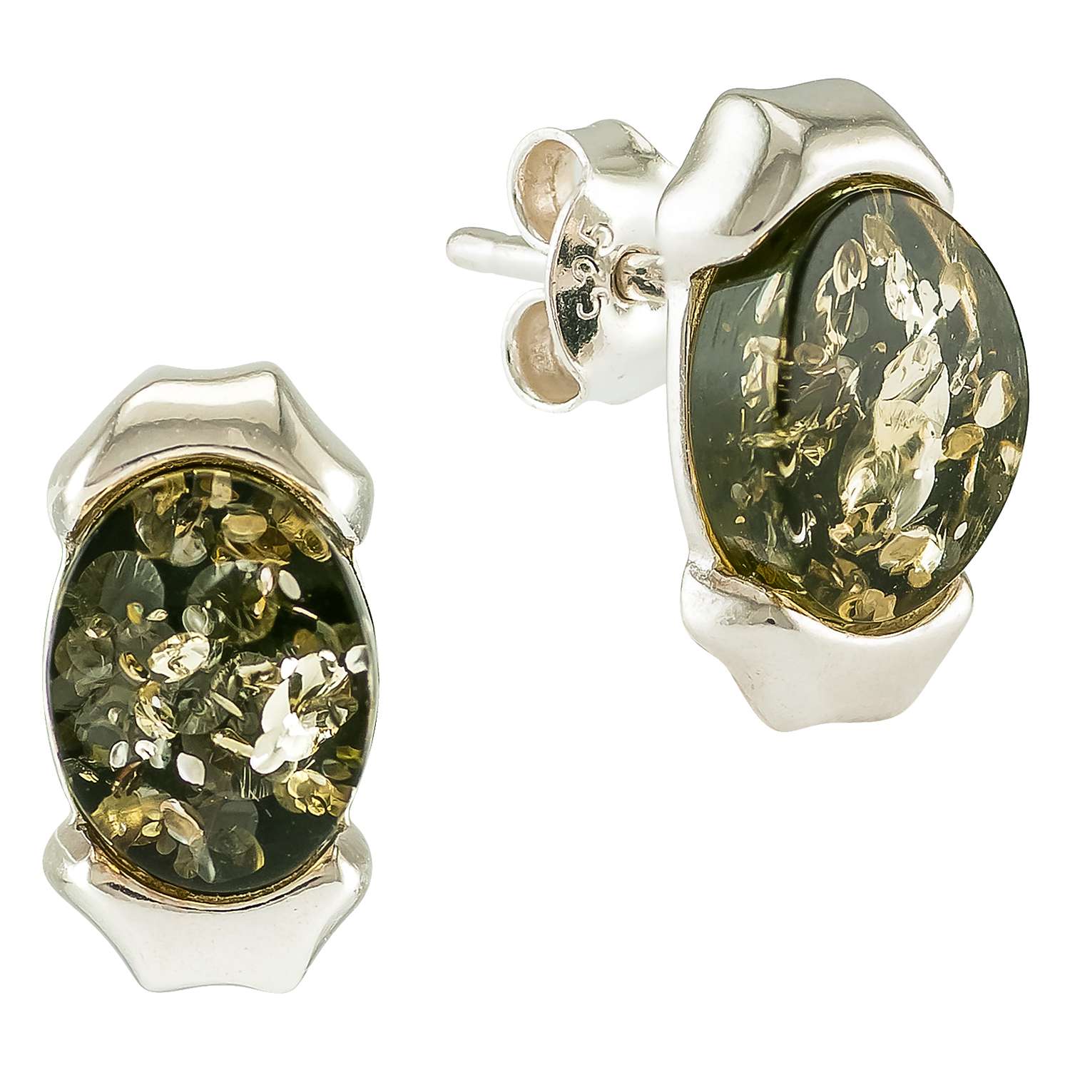 Buy Be-Jewelled Sterling Silver Oblong Cognac Earrings Online at johnlewis.com