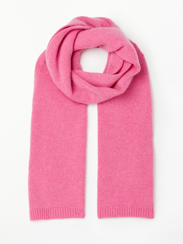 John Lewis & Partners Cashmere Scarf, Bright Pink