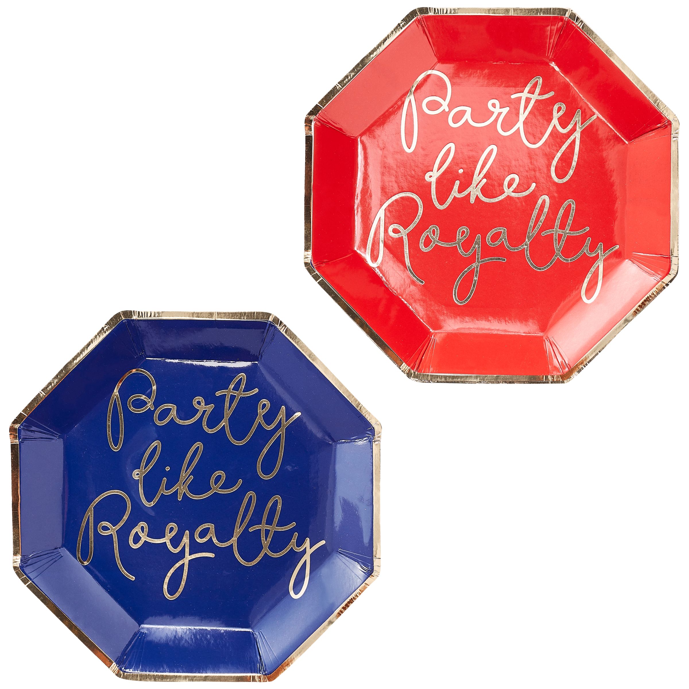 Ginger Ray Royal Wedding Royalty Foiled Plates, Pack of 8