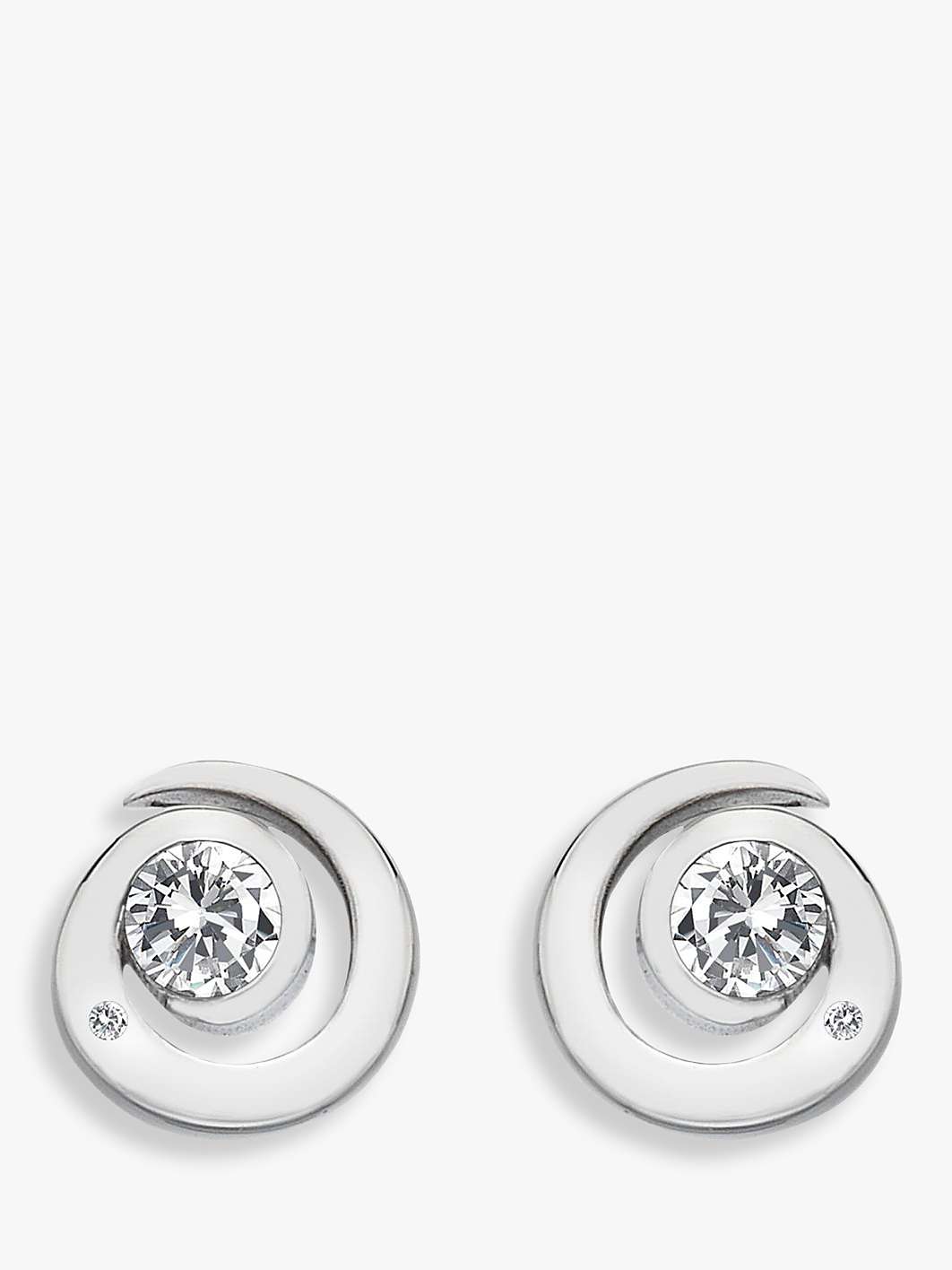 Buy Hot Diamonds Sterling Silver Spiral Stud Earrings, Silver Online at johnlewis.com