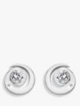 Hot Diamonds Sterling Silver Spiral Stud Earrings, Silver