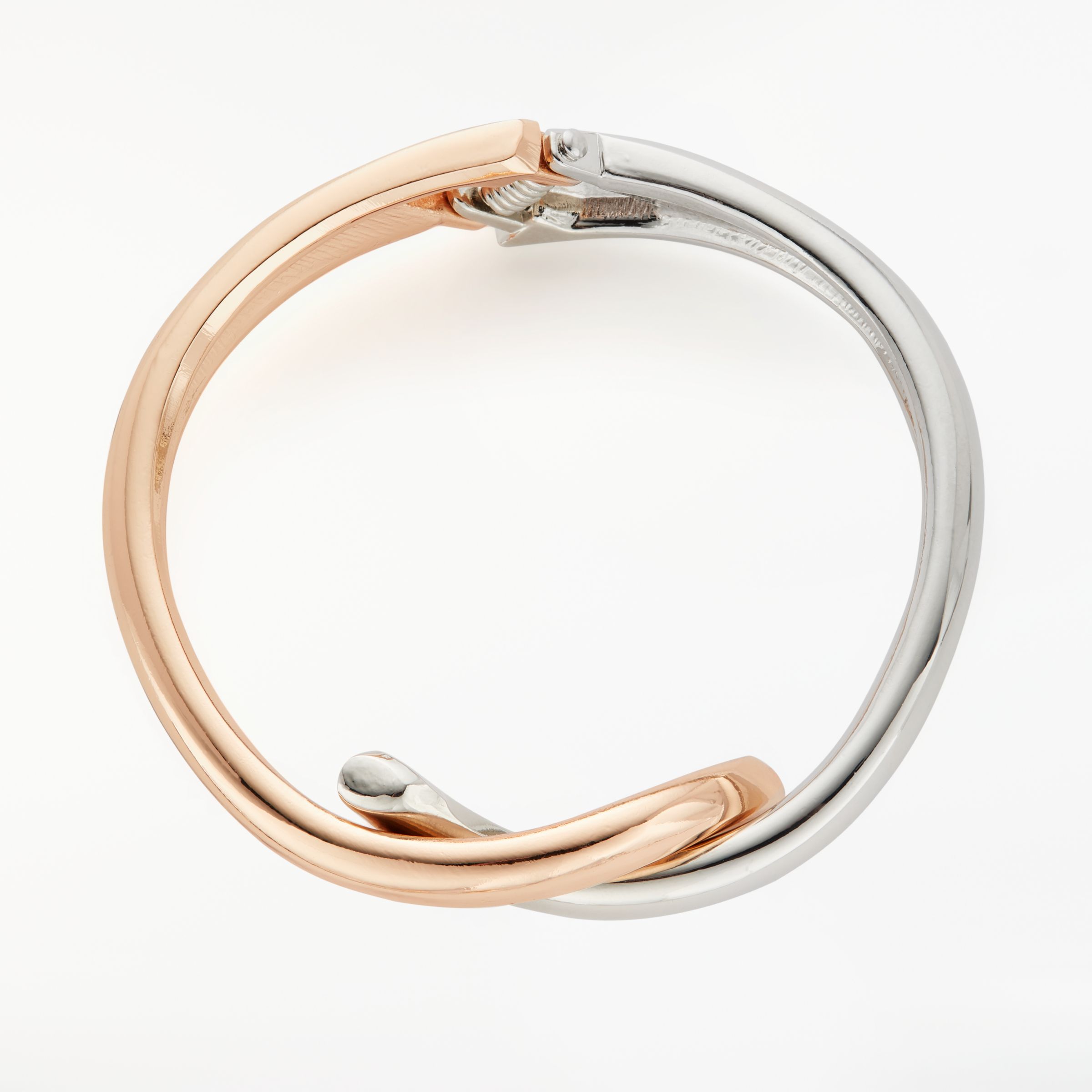 John Lewis & Partners Hinged Knot Bracelet, Rose Gold/Silver