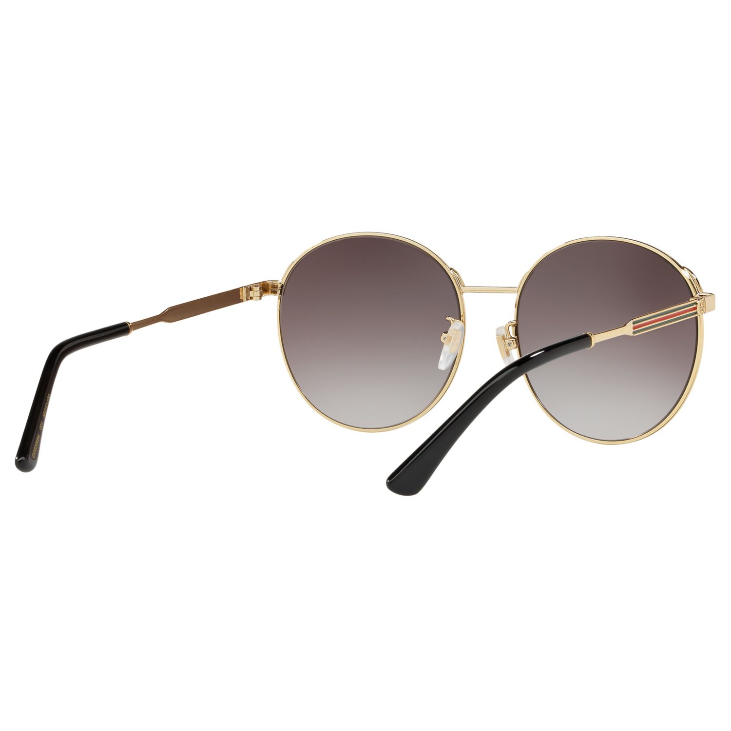 Gucci GG0206SK Oval Sunglasses, Gold/Grey Gradient at John Lewis & Partners