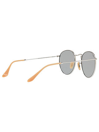 Ray-Ban RB3447 Round Flash Sunglasses, Silver