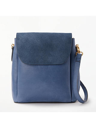 AND/OR Isabella Leather Mini Backpack Shoulder Bag, Denim Blue