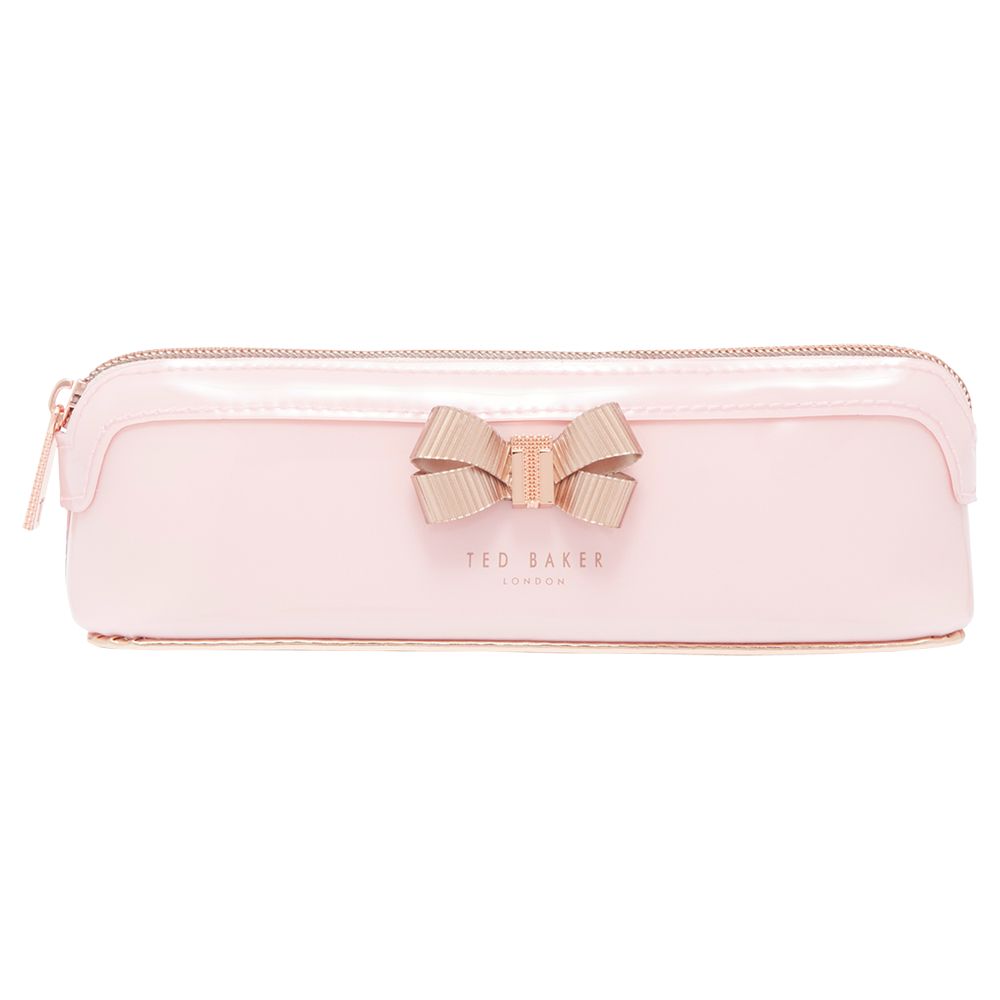 Ted Baker Lora Bow Pencil Case, Pale Pink