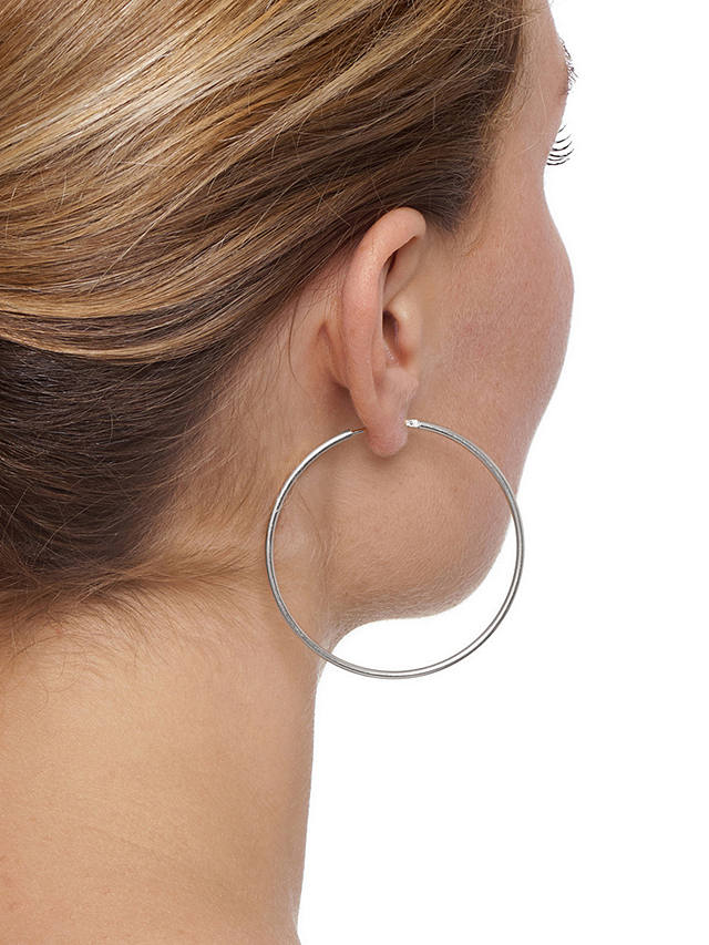 The Hoop Station Chica Latina Medium Hoop Earrings, Silver