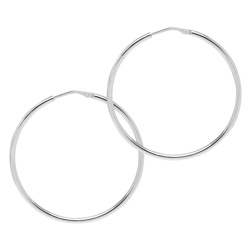 The Hoop Station Chica Latina Small Hoop Earrings, Silver at John Lewis ...