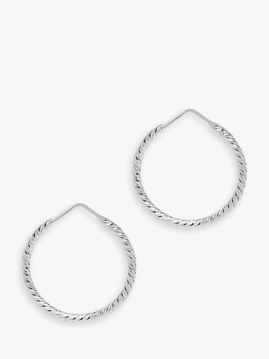 Buy The Hoop Station Roma Diamond Cut Sterling Silver Twist Extra Small Hoop Earrings, 2.4cm Online at johnlewis.com