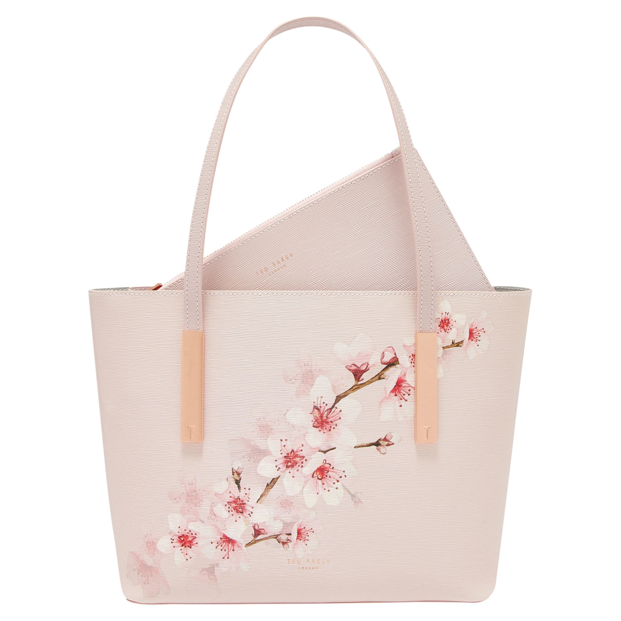 Ted Baker Goldiie Soft Blossom Leather Shopper Bag, Light Pink at John ...