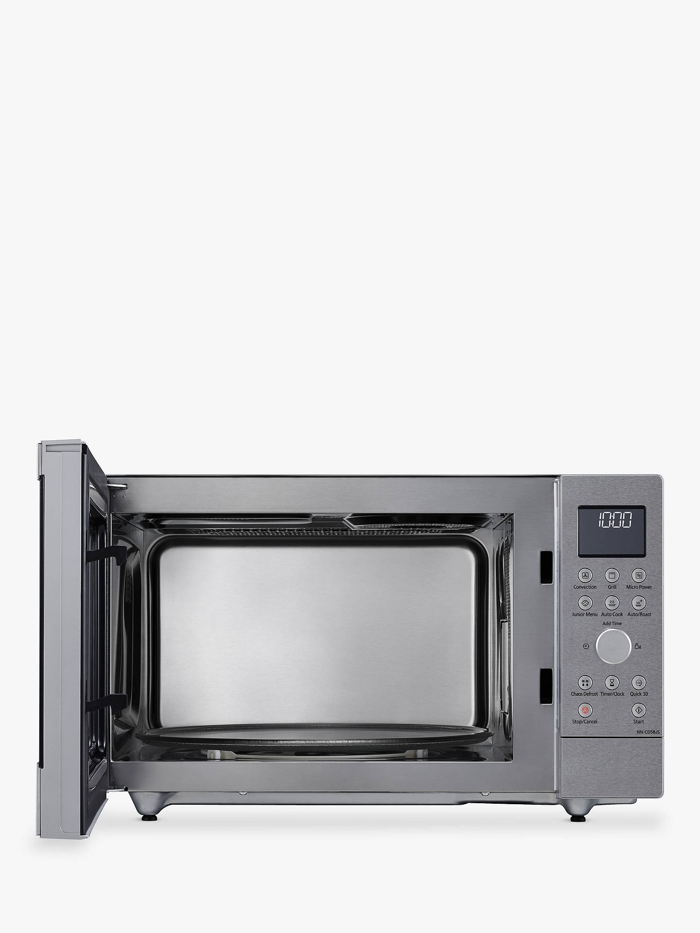 Microwave Oven With Stainless Steel Interior buy panasonic nn cd58jsbpq 27l slimline combination microwave oven stainless steel online at johnlewis