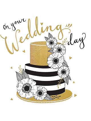 Rachel Ellen Black & Gold Wedding Cake Card