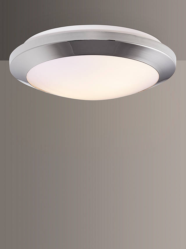 John Lewis Partners Kara Flush Bathroom Ceiling Light Chrome - How To Take Off Bathroom Light Cover