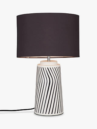 John Lewis & Partners Ziggy Ceramic Table Lamp, Black/White