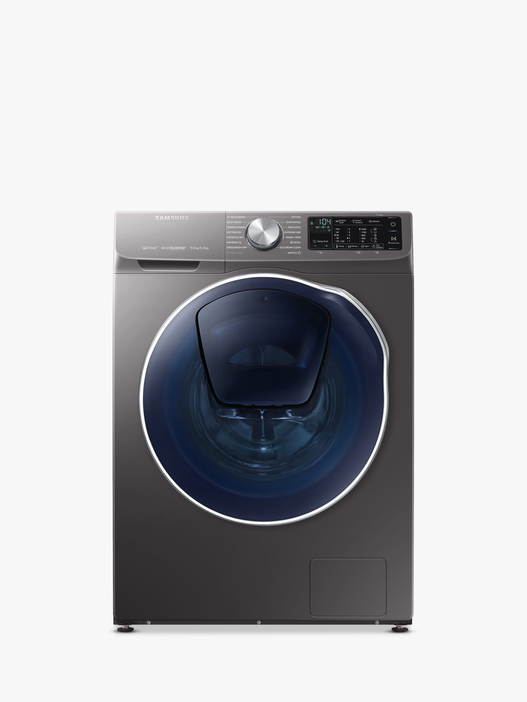 Samsung QuickDrive WD90N645OOX/EU Freestanding Washer Dryer with AddWash, 9kg Wash/5kg Dry Load, A Energy Rating, 1400rpm Spin, Graphite