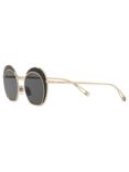 Giorgio Armani AR607347 Women's Round Sunglasses, Black/Gold