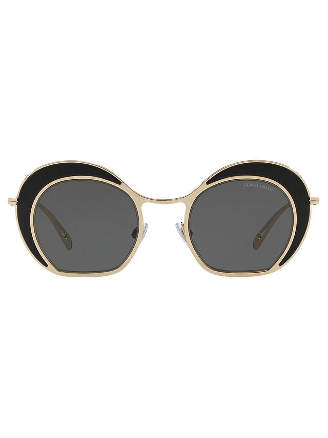 Giorgio Armani AR607347 Women's Round Sunglasses, Black/Gold