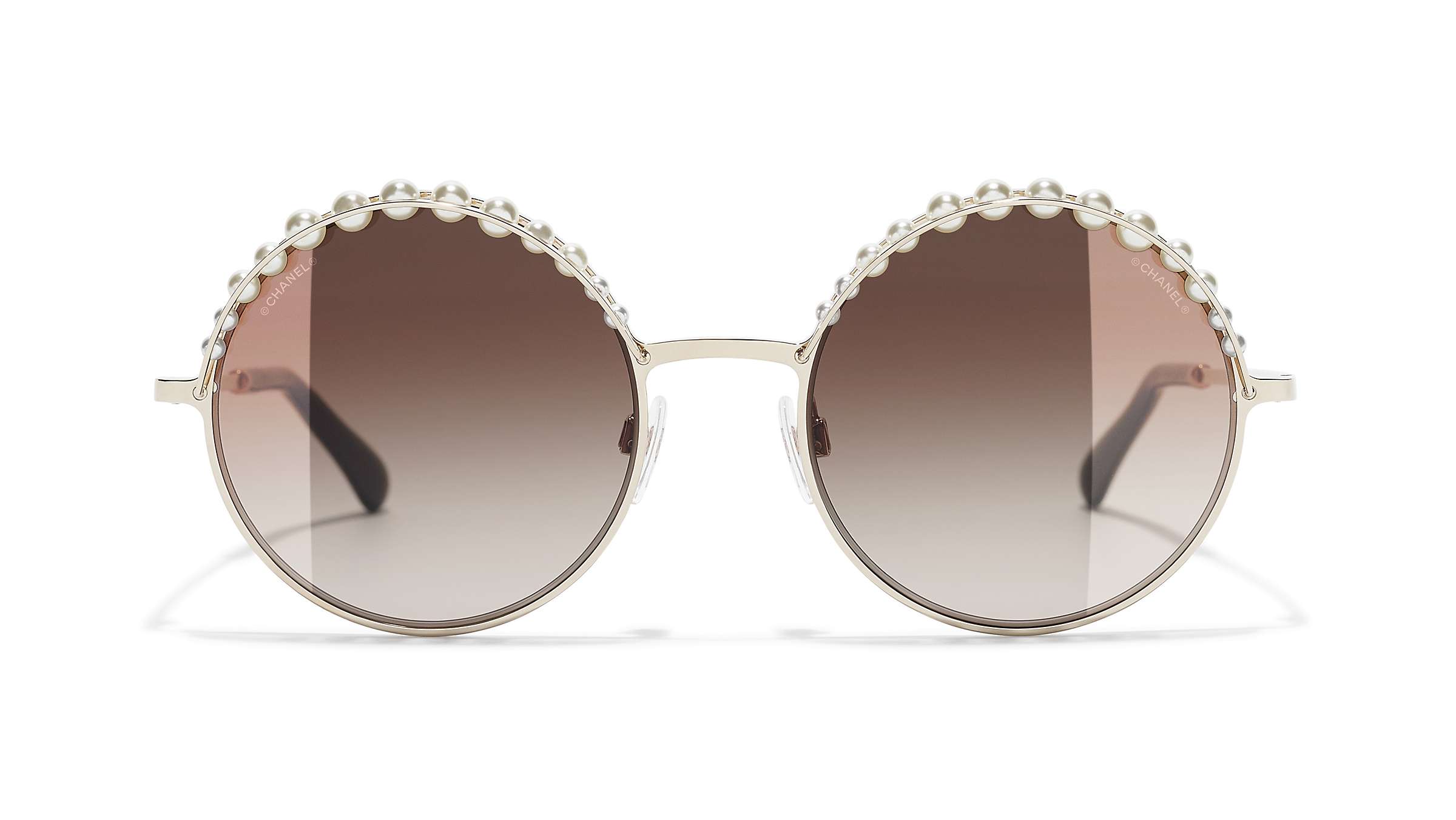 CHANEL Round Sunglasses CH4234H Gold at John Lewis & Partners