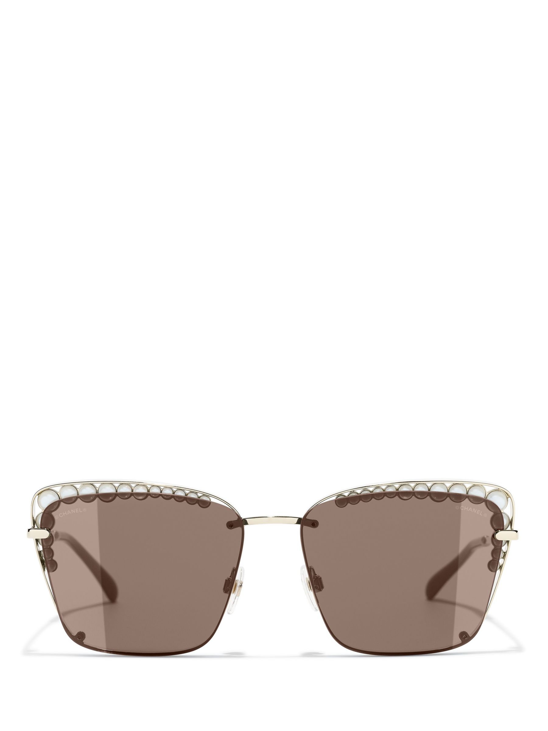 Buy CHANEL Square Sunglasses CH4235H Gold Online at johnlewis.com