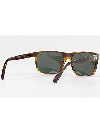 Polo Ralph Lauren PH4133 Men's Polarised Rectangular Sunglasses, Tortoise/Green