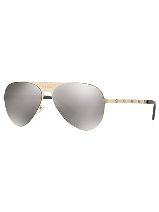 Versace VE2189 Unisex Polarised Embellished Aviator Sunglasses