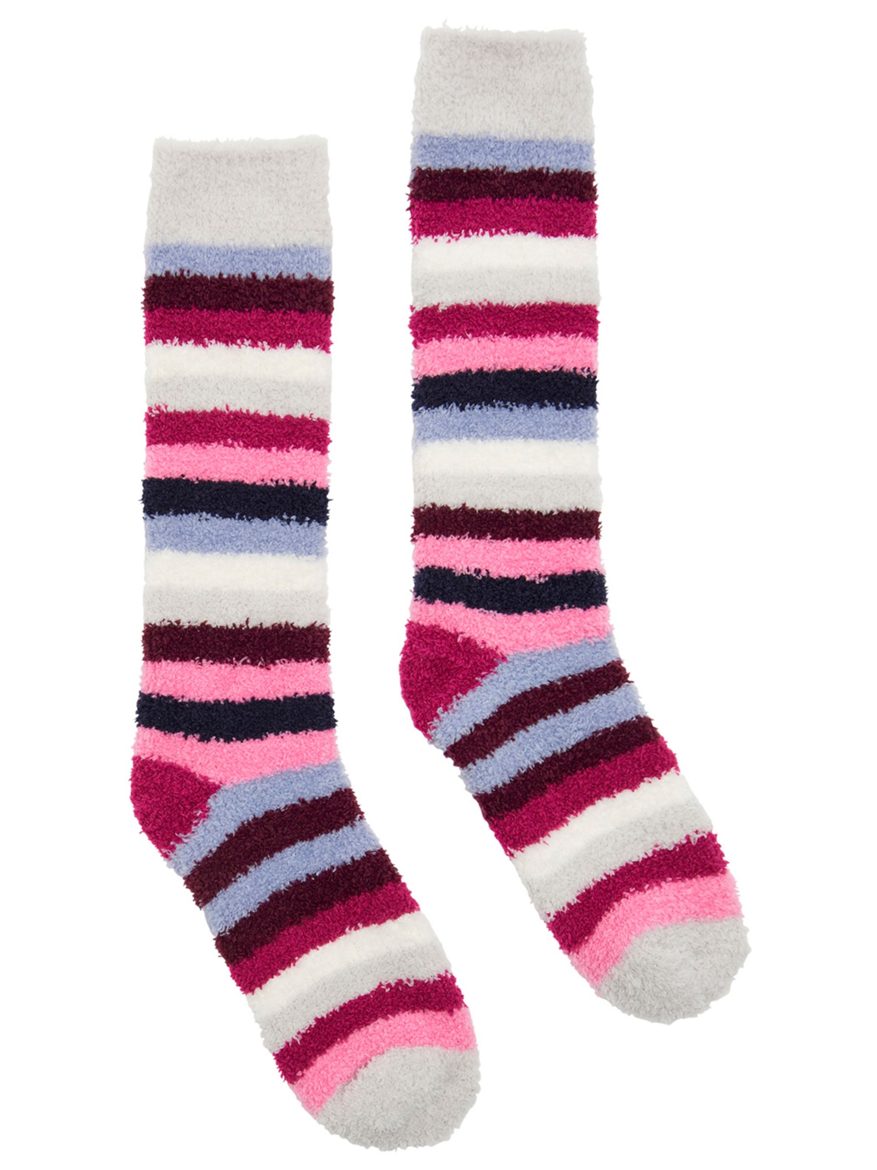Joules Fabulously Fluffy Ruby Stripe Ankle Socks, Multi at John Lewis ...