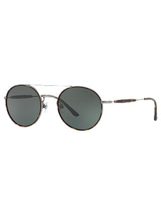 Giorgio Armani AR6056J Men's Frames of Life Round Sunglasses, Tortoise/Grey