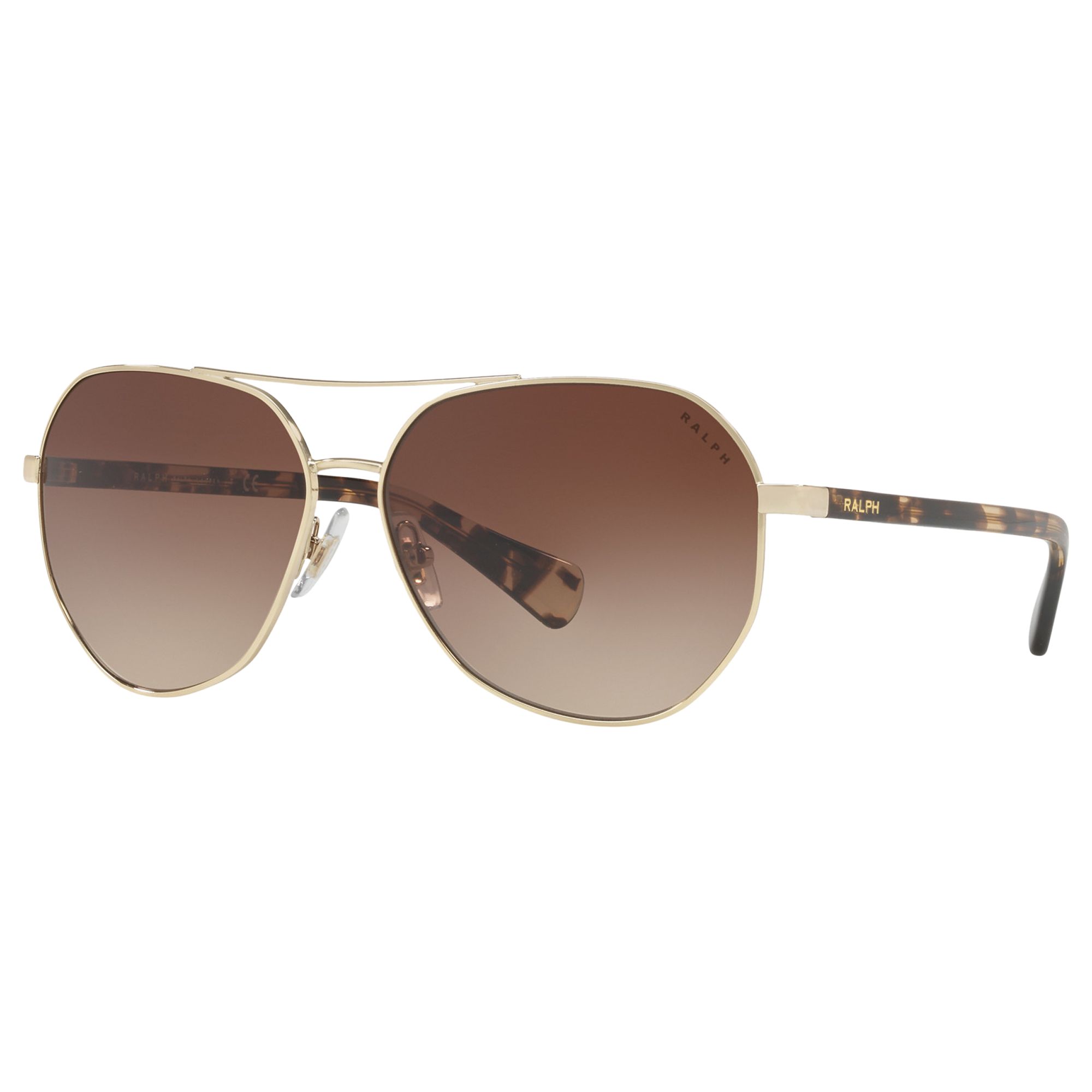 Ralph RA4123 Women's Aviator Sunglasses, Gold/Brown Gradient