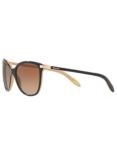 Ralph RA5160 Women's Rectangular Sunglasses, Black/Brown Gradient