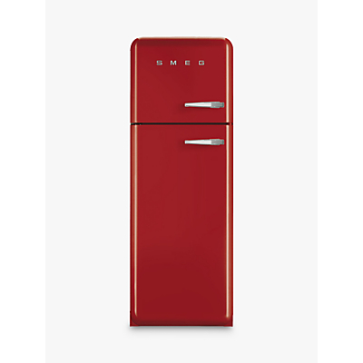 Smeg FAB30LF Fridge Freezer, A++ Energy Rating, Left-Hand Hinge, 60cm Wide, Red