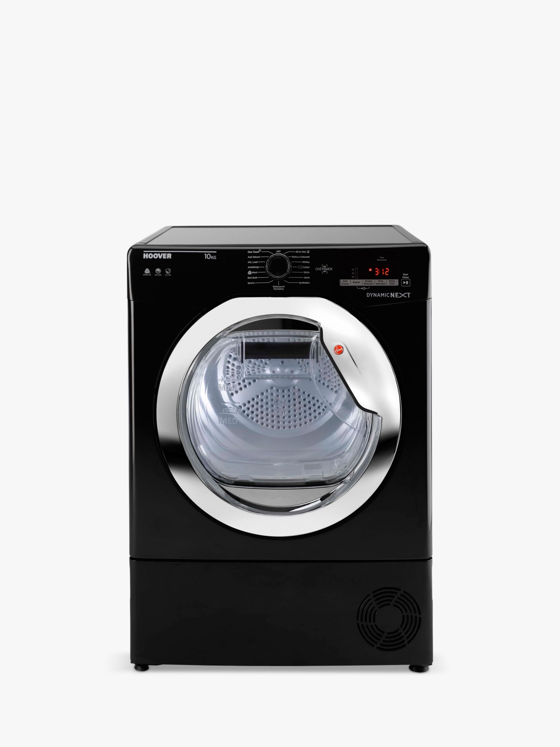 Hoover DX C10TCEB-80 Freestanding Condenser Tumble Dryer with NFC, 10kg Load, B Energy Rating, Black