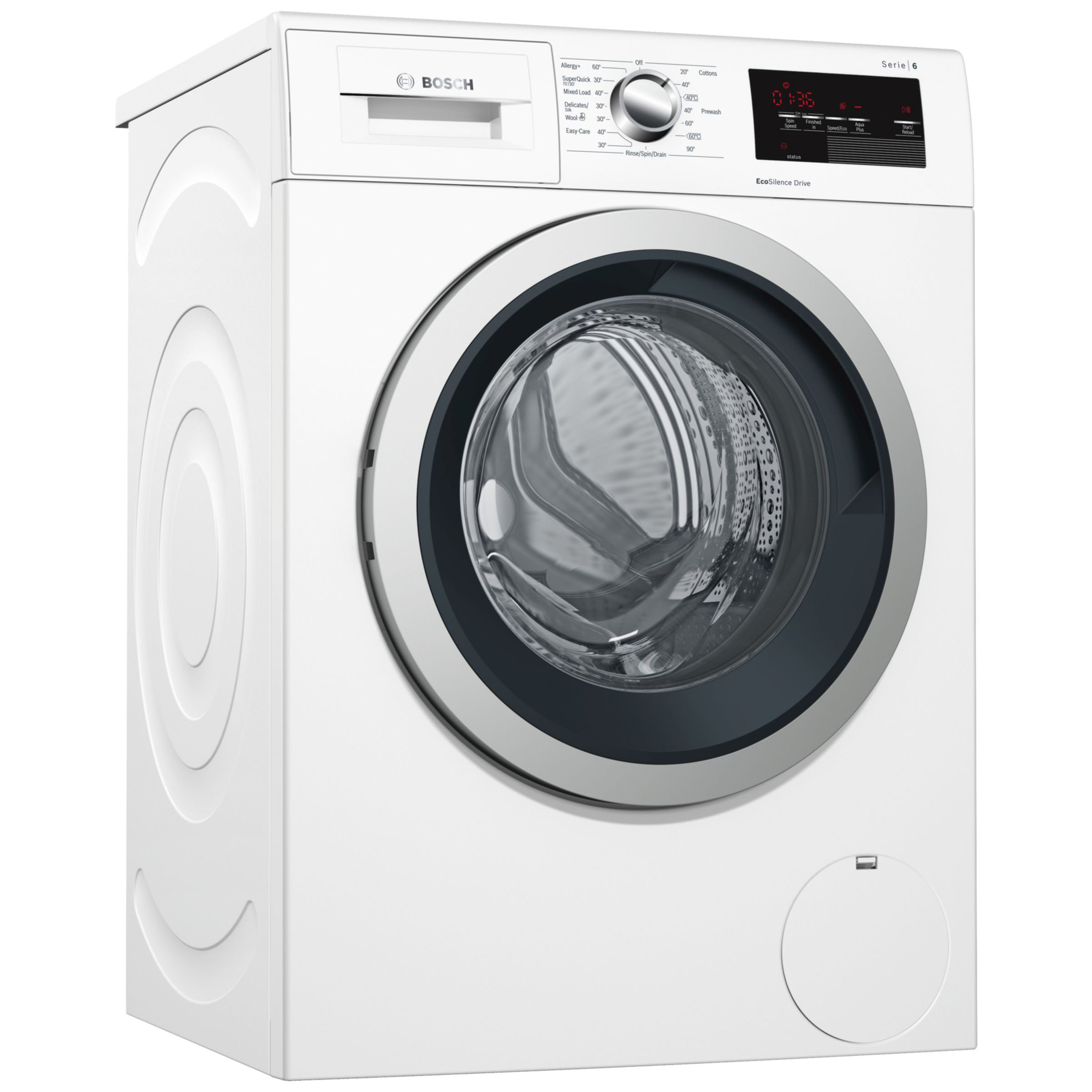 Bosch WAT283S0GB Freestanding Washing Machine, 8kg Load, A+++ Energy Rating, 1400rpm Spin, White