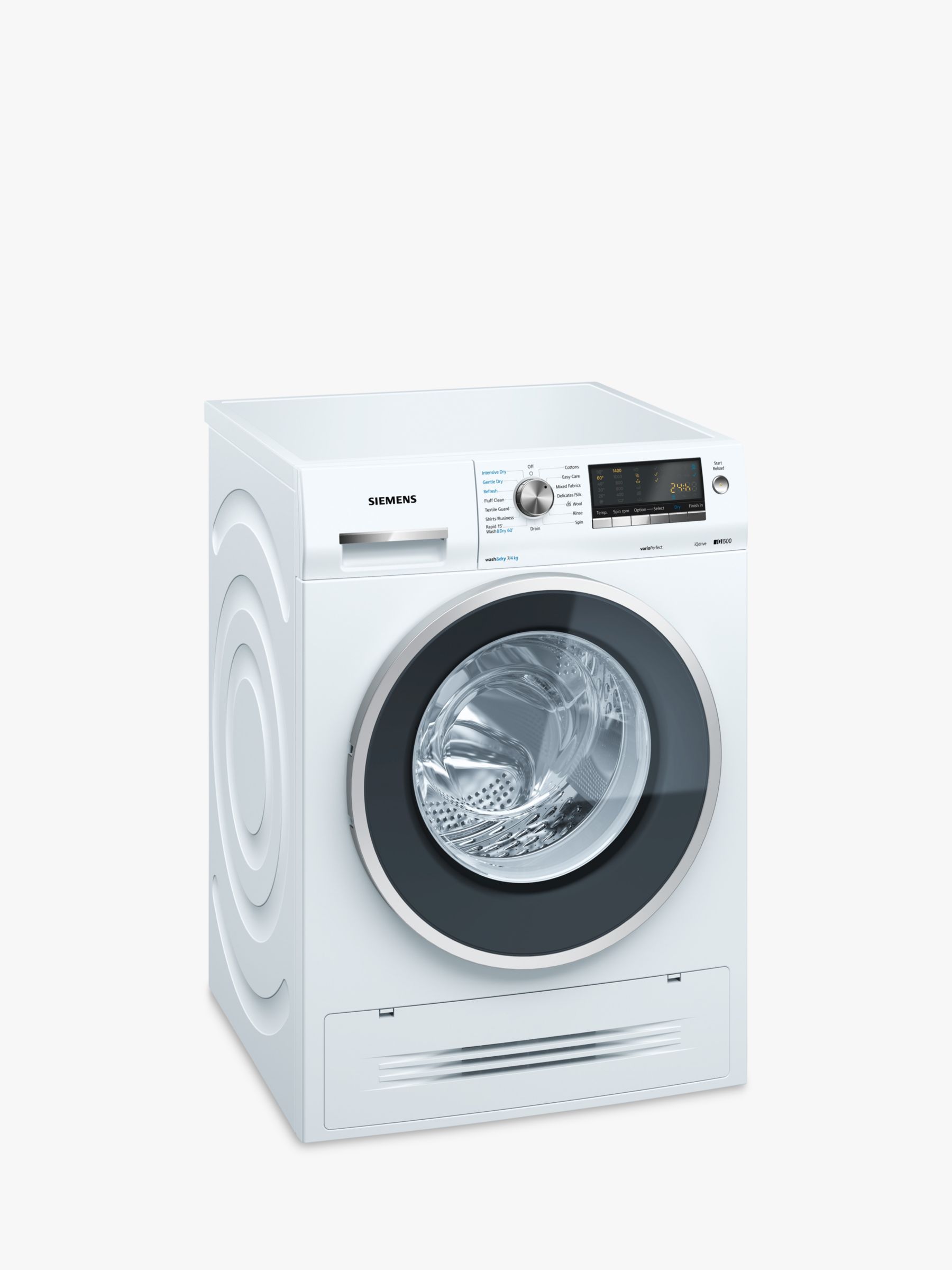 Siemens WD14H422GB Washer Dryer, 7kgWash/4kg Dry Load, A Energy Rating, 1400rpm Spin, White