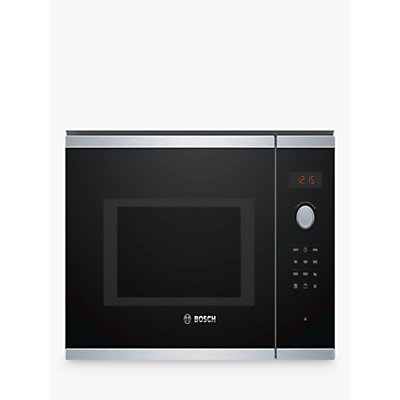 Bosch Serie 4 BEL553MS0B Built-In Combination Microwave with Grill, Stainless Steel/Black